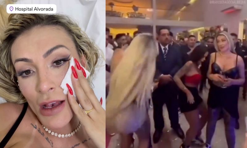 Andressa Urach sofre cortes no rosto após briga com Juju Ferrari em festa; confira os vídeos