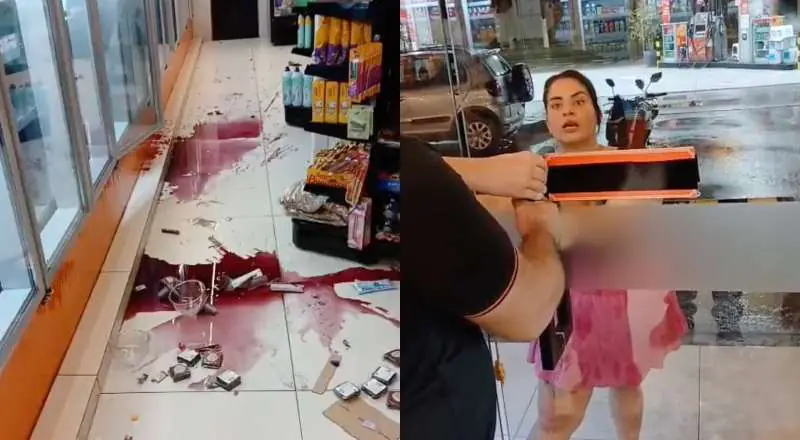 Enfurecida, mulher destrói loja de conveniência no Parque 10