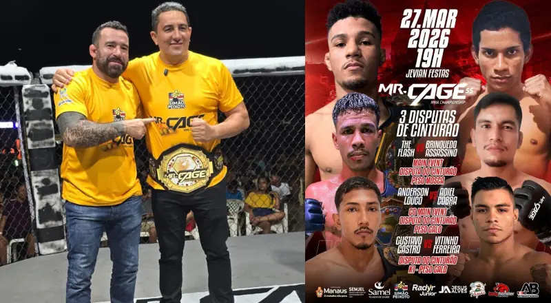 Com apoio de Simão Peixoto, MR. Cage 55 traz grandes lutas!