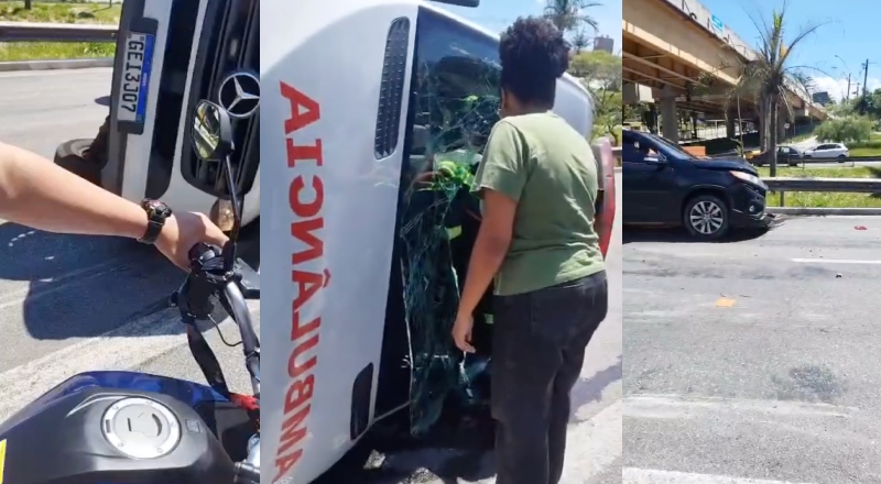 Ambulância capota e deixa enfermeiro em estado grave; vídeo chocante
