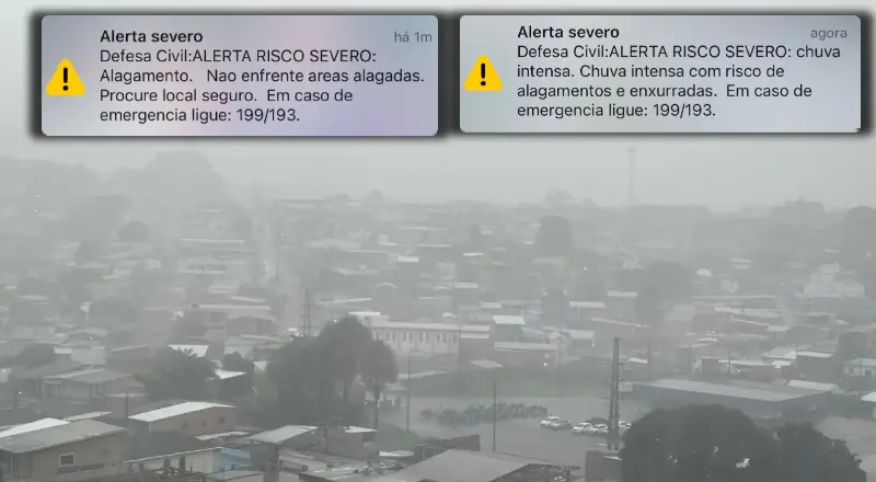 Defesa Civil emite alerta de chuvas intensas e riscos em Manaus