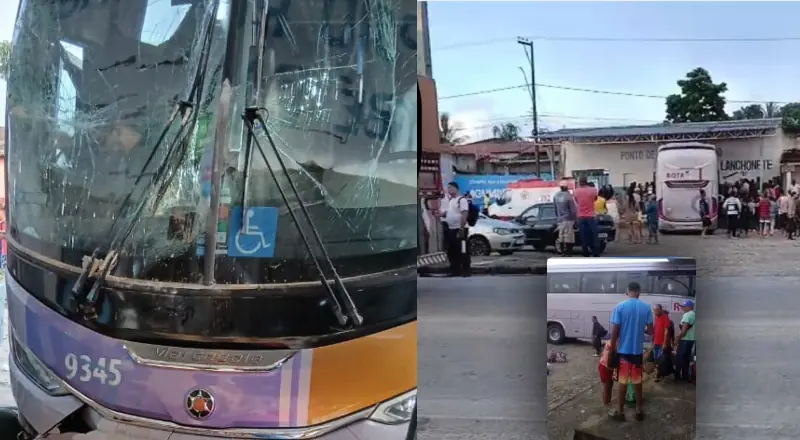 Ônibus invade rodoviária, mata duas pessoas; motorista foge