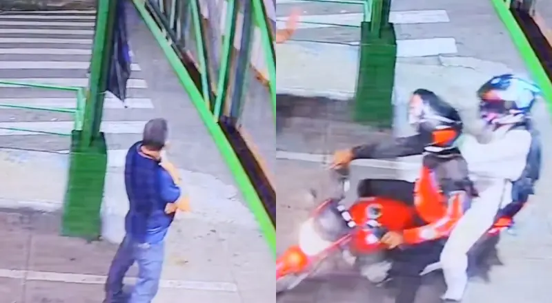 Momentos de trabalhador assaltado aguardando ônibus em Manaus