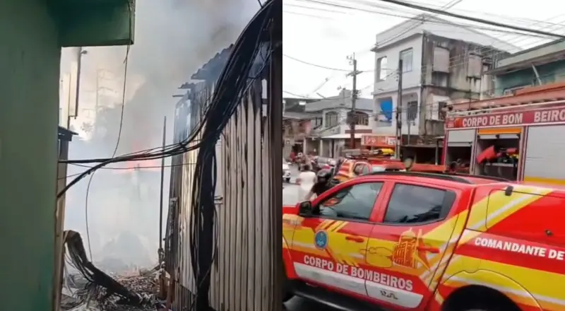 Incêndio no São Jorge já destruiu três casas e causou caos