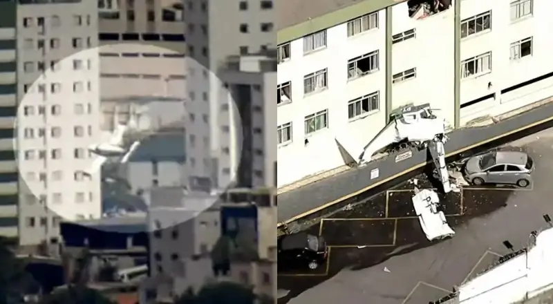 Tudo filmado: queda de avião em BH deixa mortos e destruição
