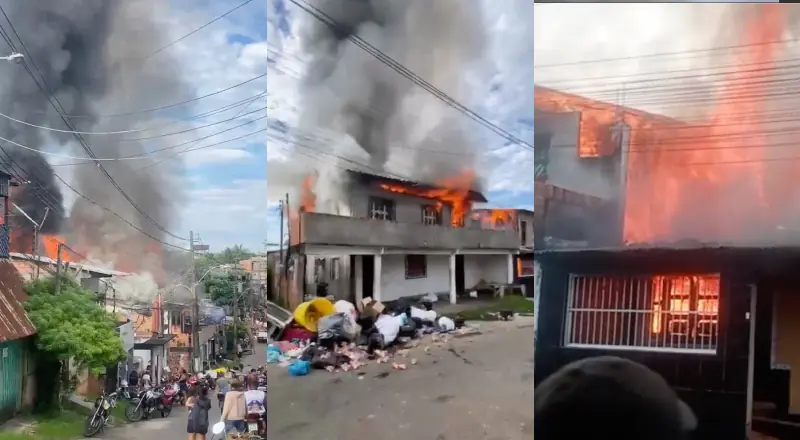 Incêndio de grandes proporções destrói casas em Coari e assusta