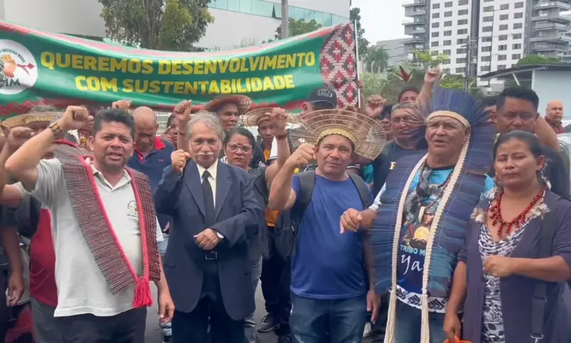 Lideranças indígenas Mura protestam por voz no Potássio Autazes