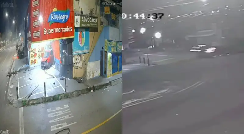 Novas imagens mostram viatura da Rocam capotando após colisão trágica