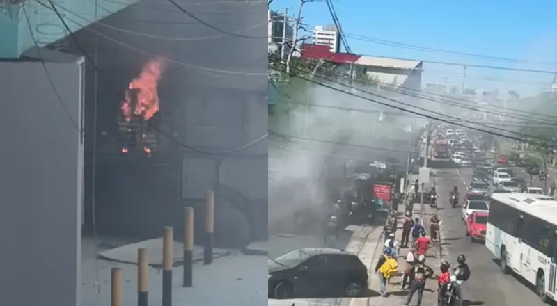 Incêndio em estrutura elétrica gera caos e tráfego na Djalma Batista