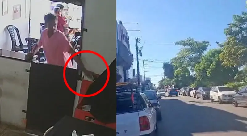 Vídeo mostra momento em que ladrão rouba celular em café