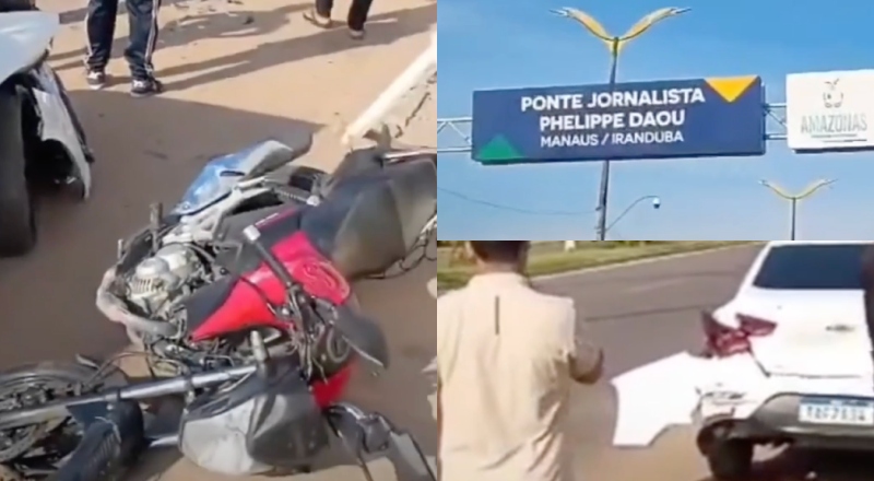 Manhã de caos no trânsito! Colisão tripla trava acesso à ponte