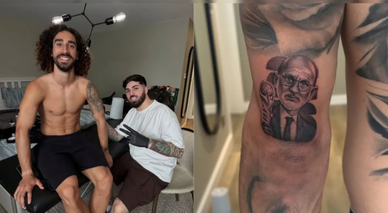Promessa paga: Cucurella homenageia Luis de la Fuente com tatuagem