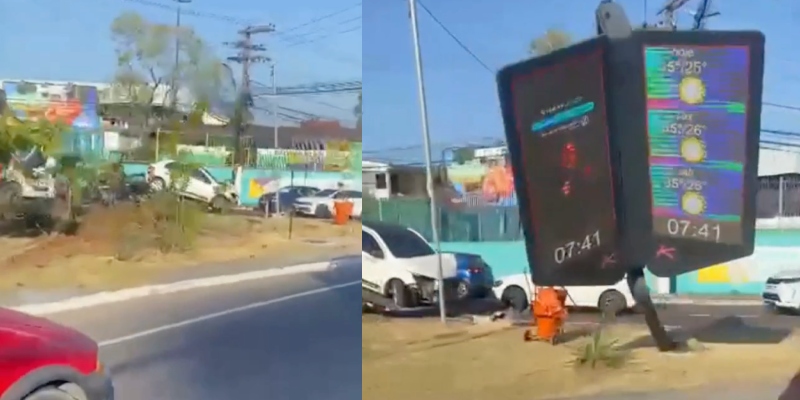 Motorista perde controle, invade a contramão e causa acidente em Manaus