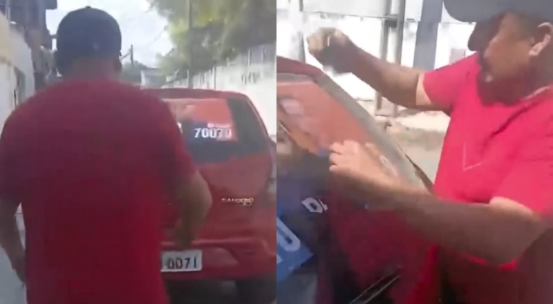 Descontrolado, homem arranca adesivo de David Almeida em ato criminoso