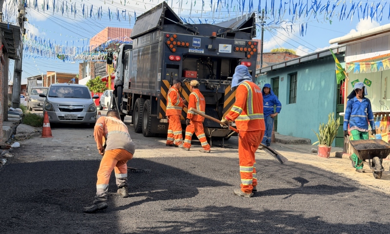 Prefeitura de Manaus reforça recuperação asfáltica no bairro São José com qualidade e eficiência