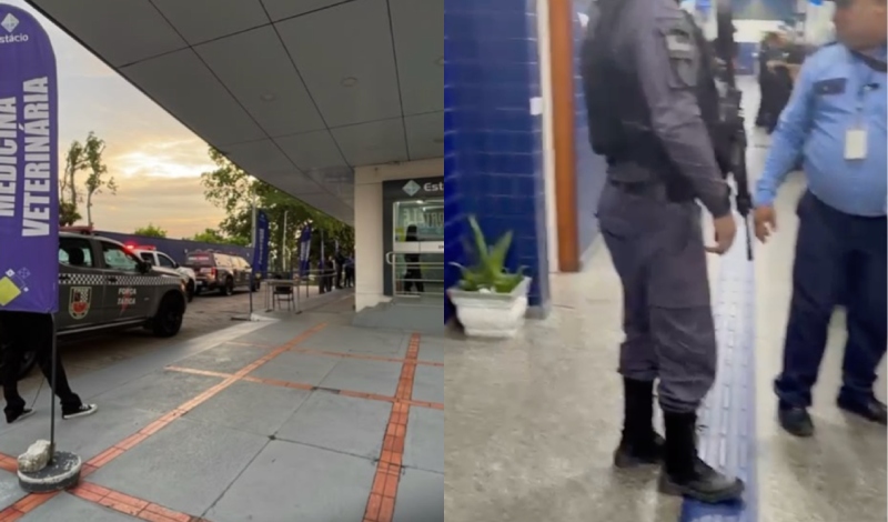 Homem esfaqueado invade faculdade Estácio e faz reféns em Manaus