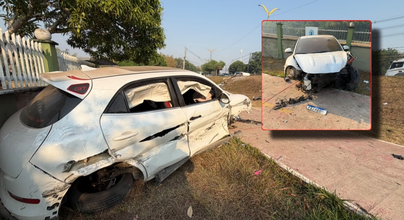 Grave acidente deixa casal ferido e causa destruição em veículo