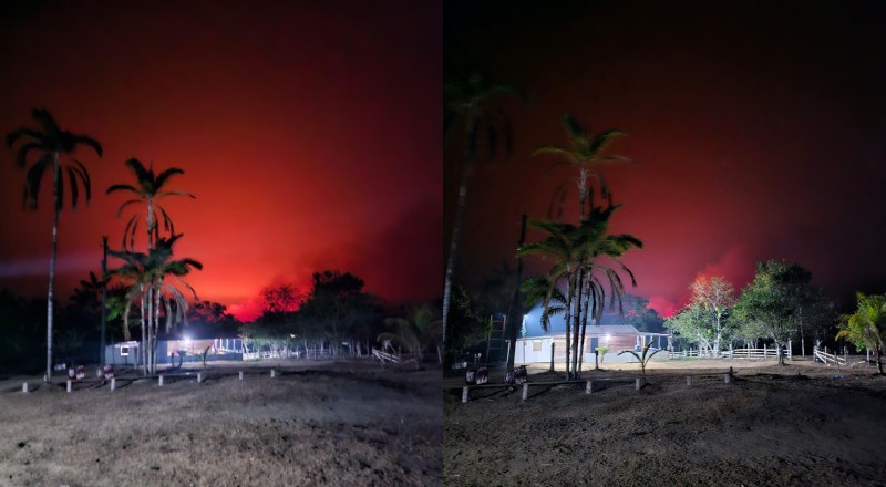 Noite de céu vermelho: Incêndio atinge comunidades de Itacoatiara