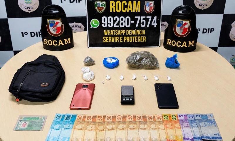Foragido por tráfico é preso com drogas no Japiim, veja!